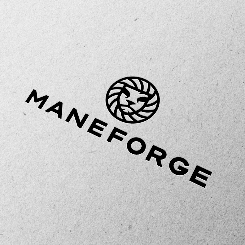 MANEFORGE logotip na teksturiranem papirju